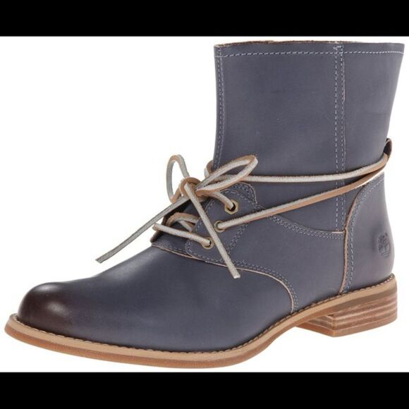 Timberland Blue EarthKeepers Savin Hill Lace Leather Ankle Boots Size 9 - Picture 1 of 15